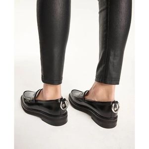 The Kooples Ring-Embellished Leather Loafers